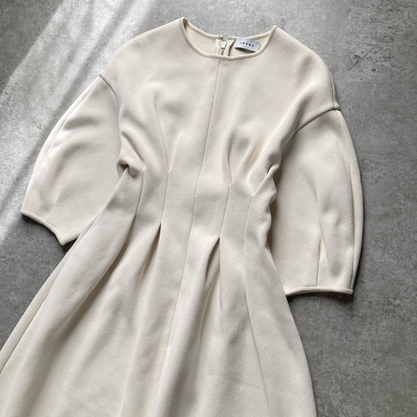 美品 IRENE アイレネ ウエストプリーツ ショートスリーブ ワンピース 