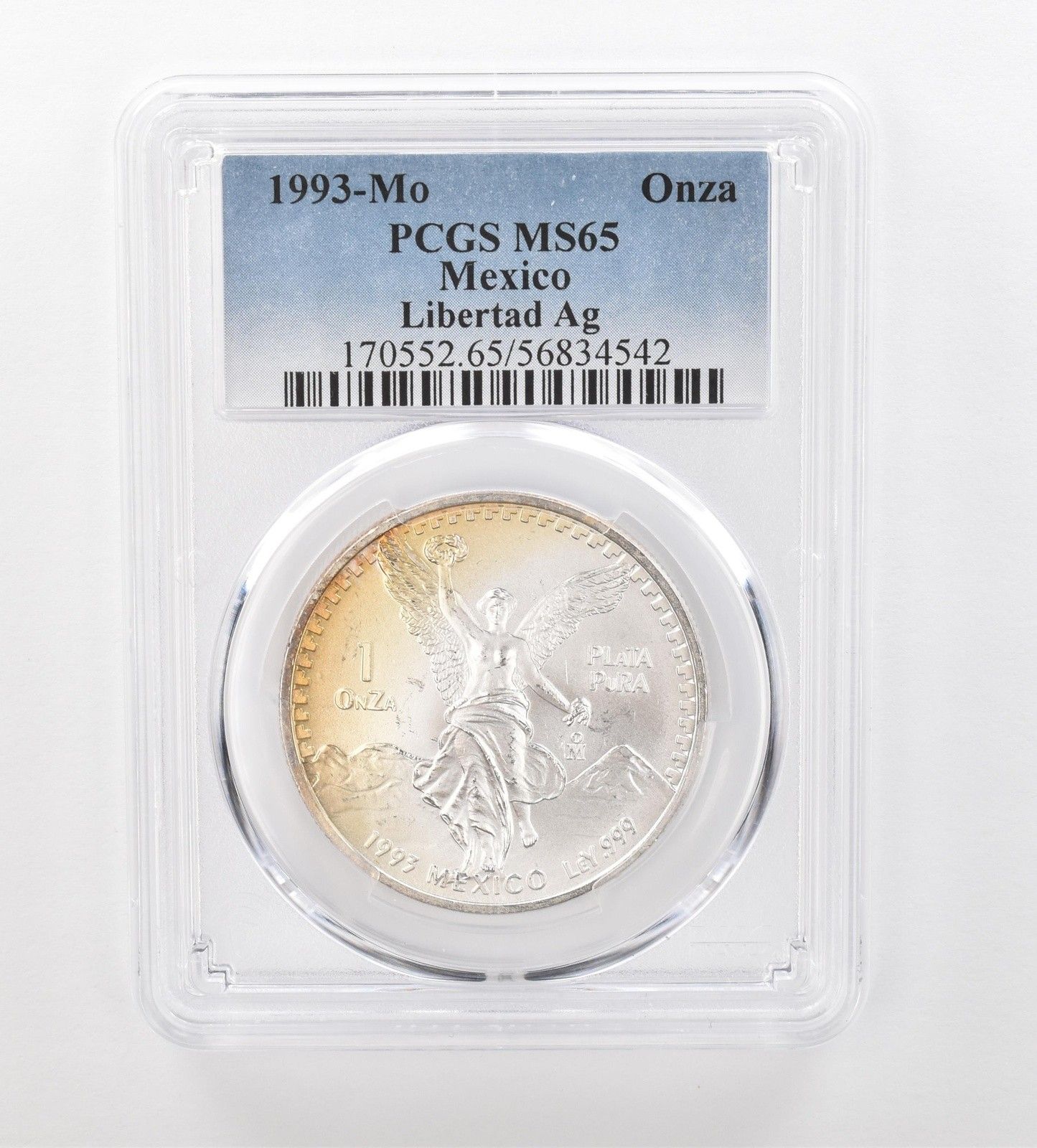 1993年 モ・メキシコ 1 オンザ シルバー リベルタッド MS65 PCGS