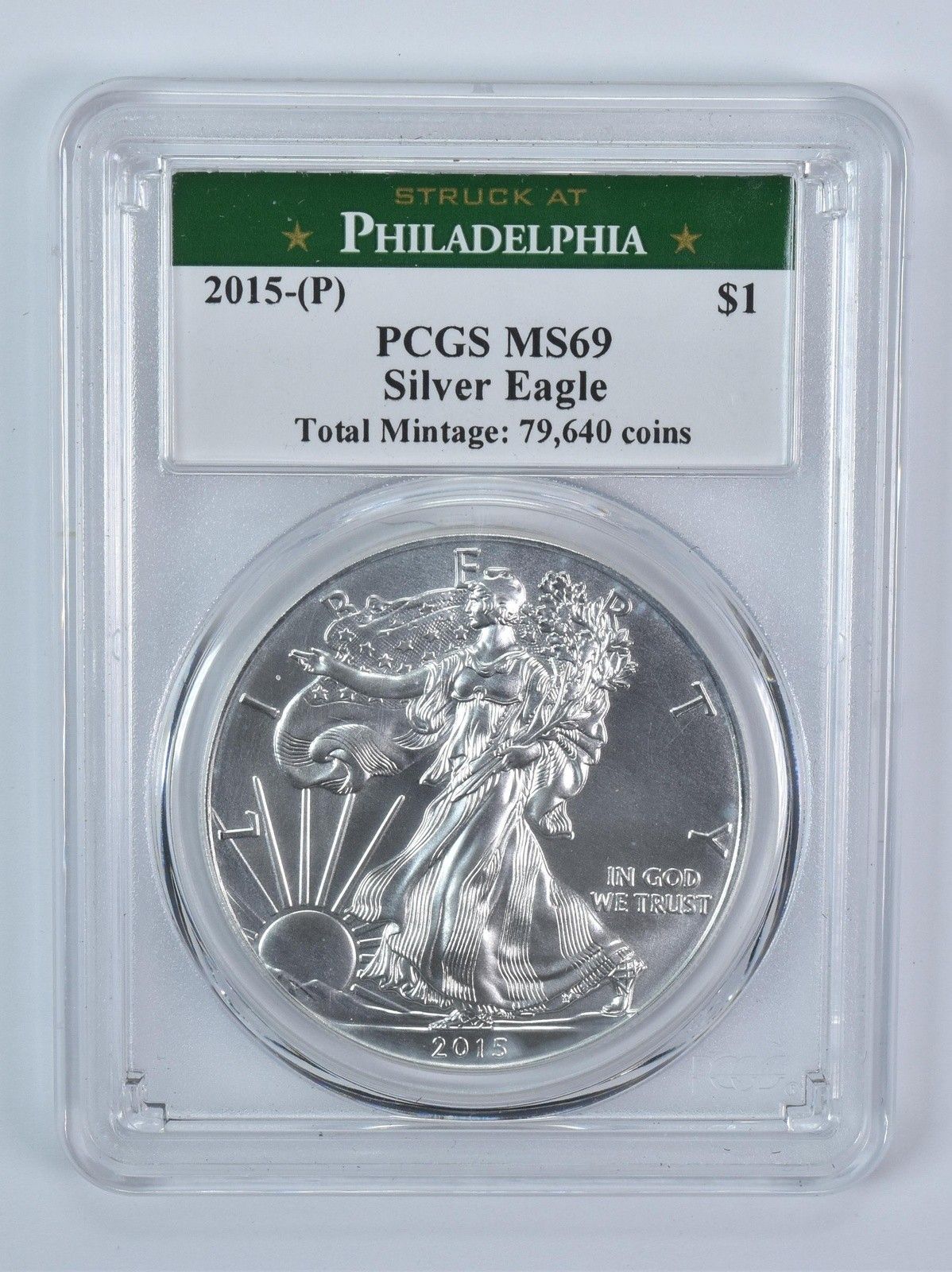 2015年 (P) アメリカン シルバー イーグル フィラデルフィア MS69 PCGS