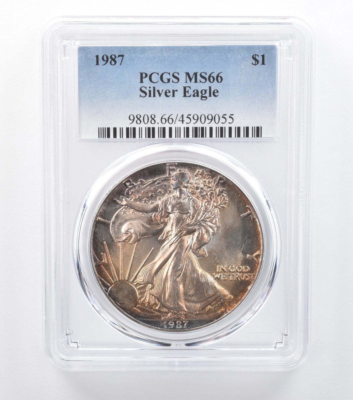1987年 アメリカン シルバー イーグル MS66 PCGS Beautifully Td *7742