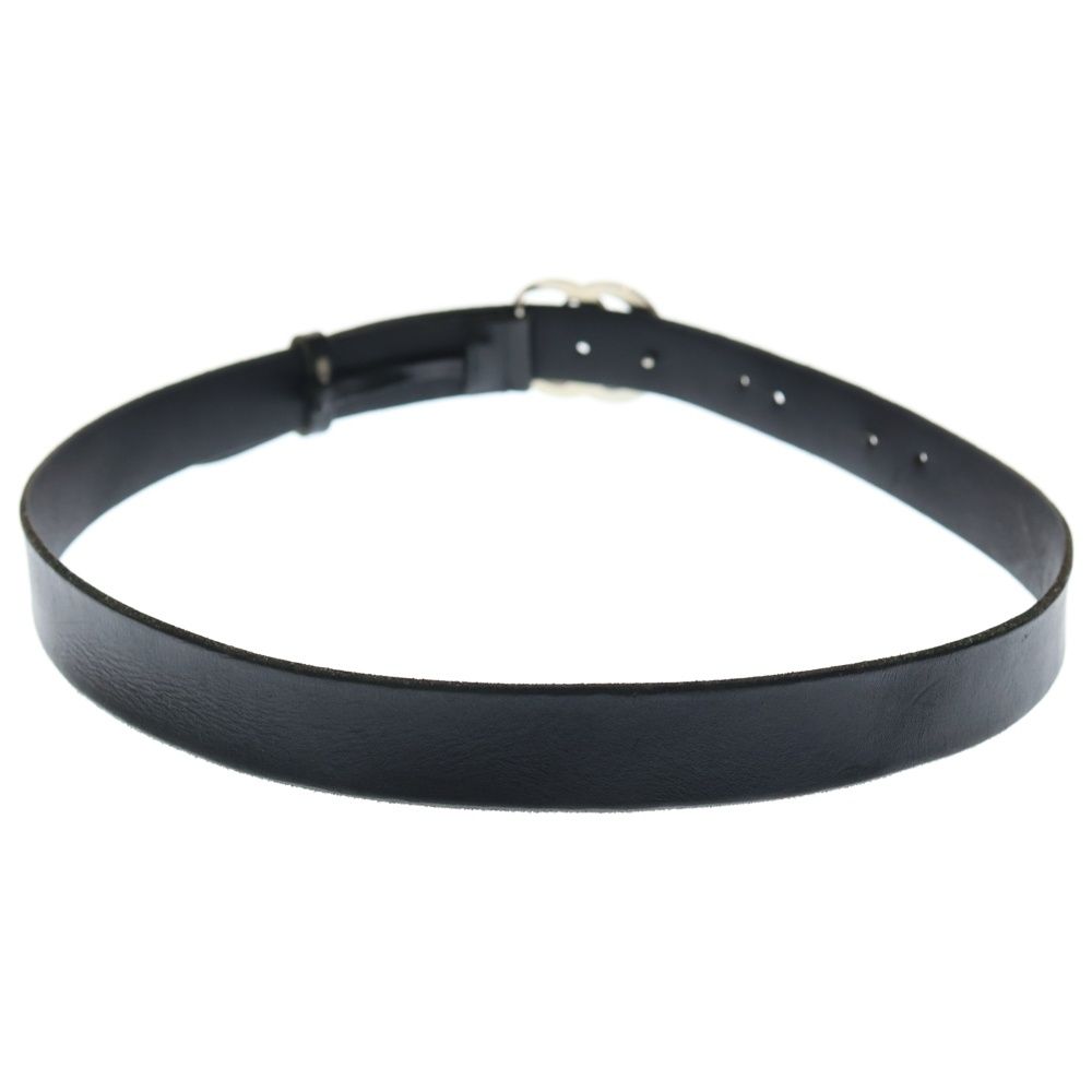 GUCCI (グッチ) GGマーモント レザーベルト ブラック 414516 シルバー