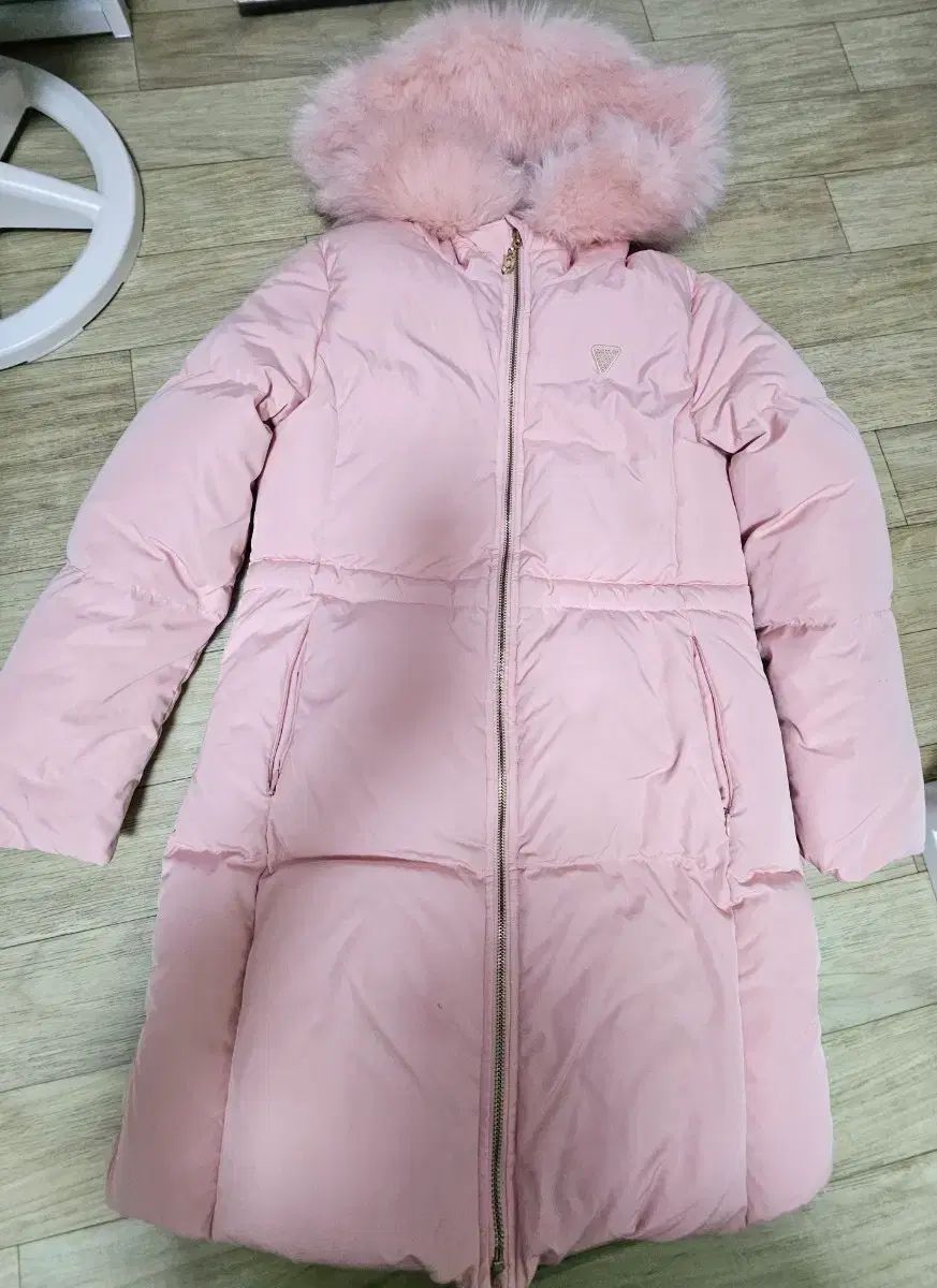 GUESS ゲス 女の子 ピンク ダウンジャケット ロング丈 155 - メルカリ