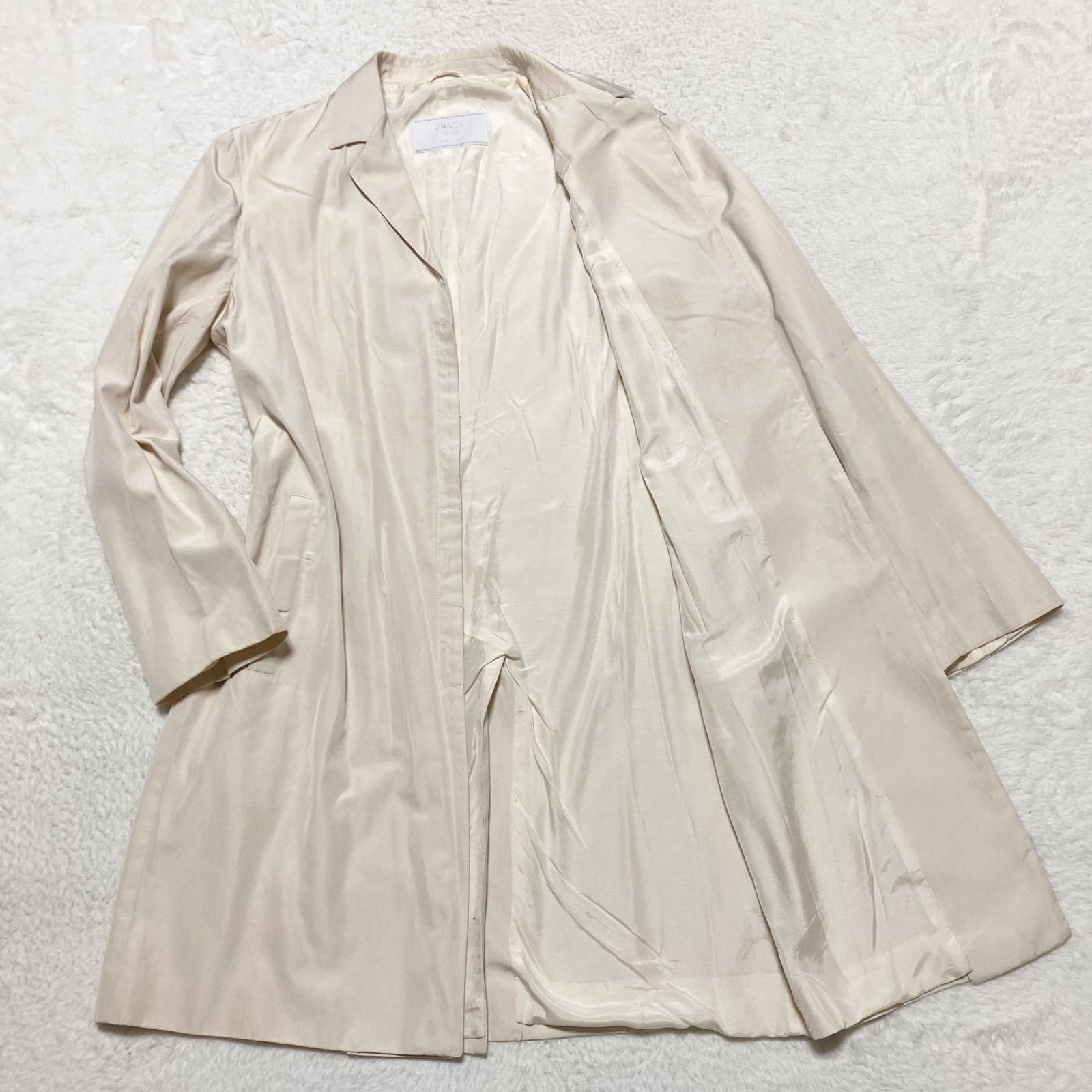 □稀少シルク100%□PRADA プラダ シルク ステンカラーコート