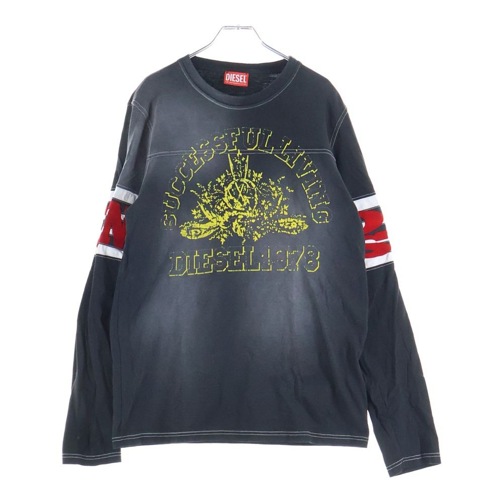 DIESEL (ディーゼル) T-JU-LS ベルベット ロングスリーブ長袖Tシャツ