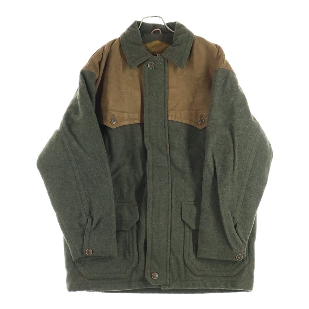 WOOLRICH (ウールリッチ) 90S レザー切替 ウールジャケット カーキ UWG