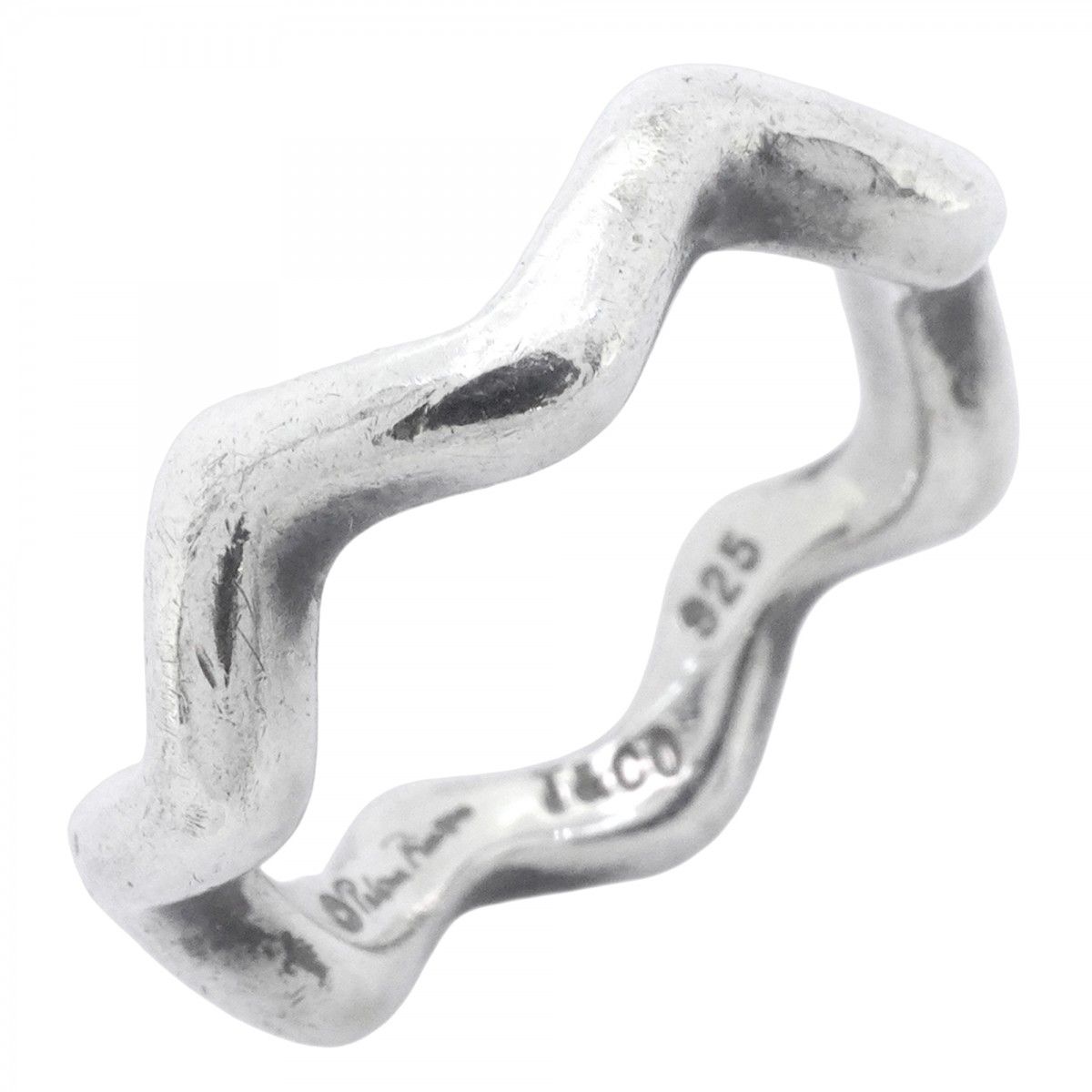 6jab0437-k】ティファニー リング ジグザグ シルバー925 9号【中古