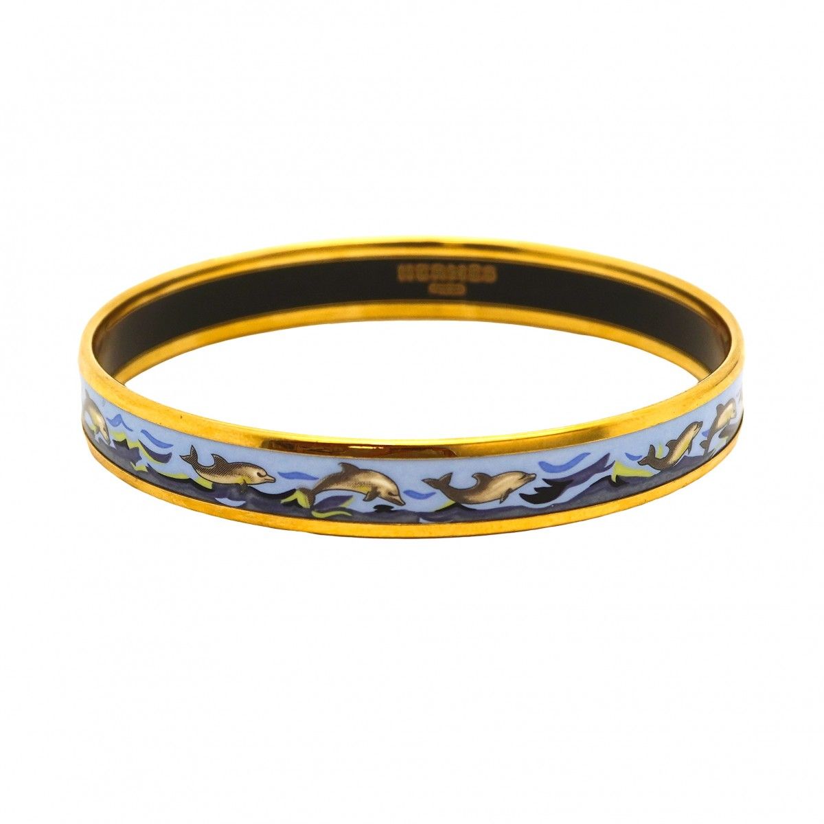 6jab0450-k】エルメス バングル エマイユPM GPメッキ 七宝焼き