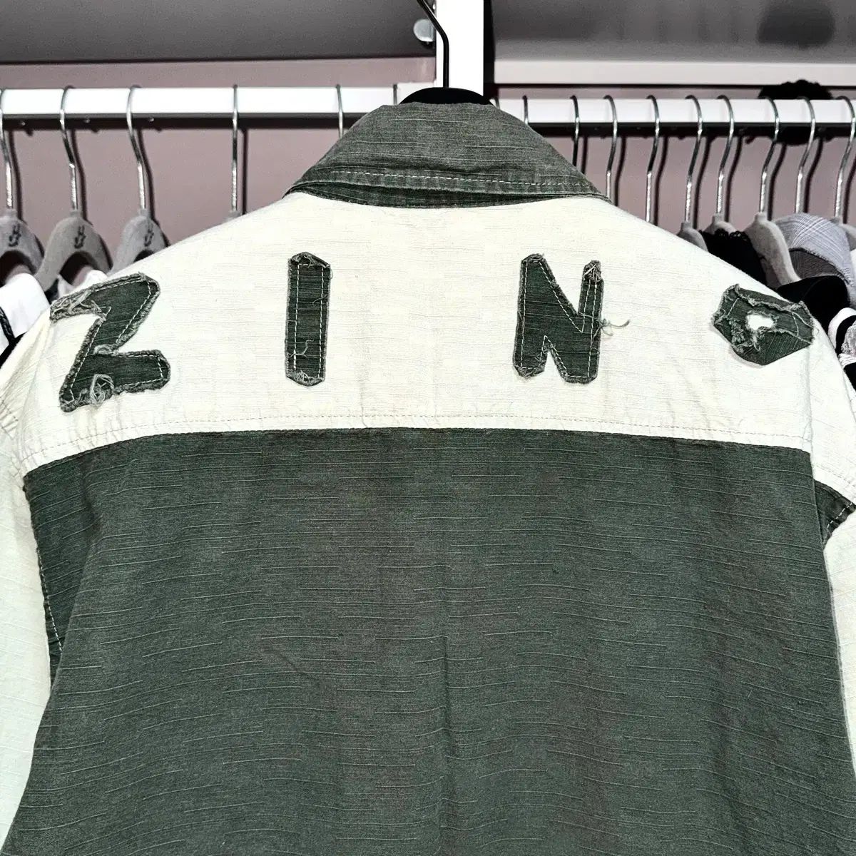 VTG ZINO ダメージ ウォッシュ リネン 半袖 シャツ ヴィンテージ Y2k パンク グランジ 綿麻デニムパール釦半袖シャツ | AND ON JIONE STORE（アンドオン