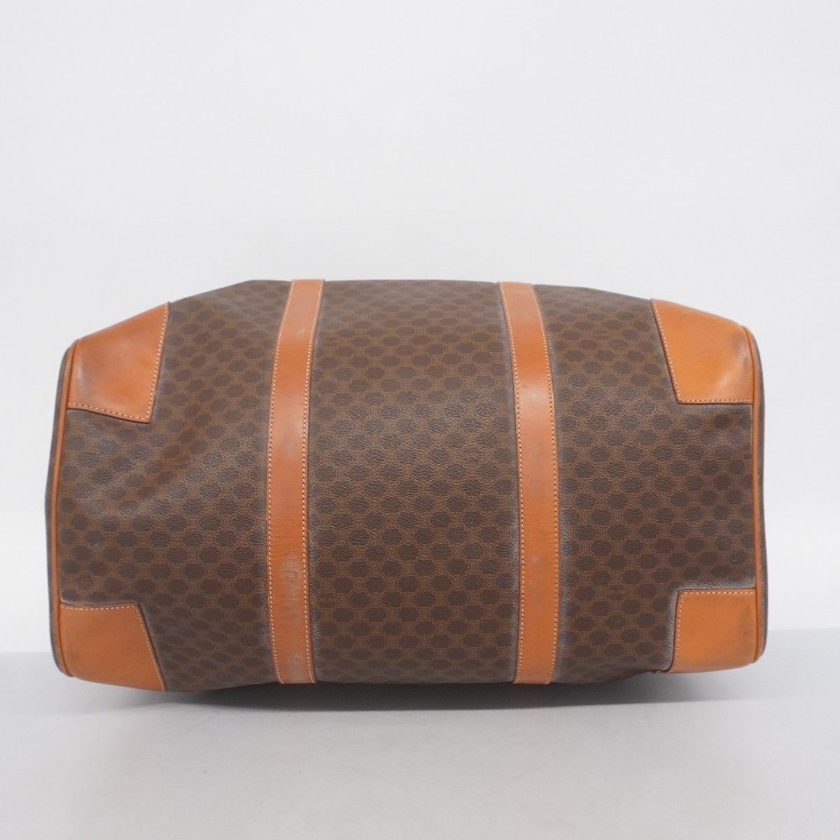 6ae5967】セリーヌ ボストンバッグ マカダム PVC ブラウン ゴールド