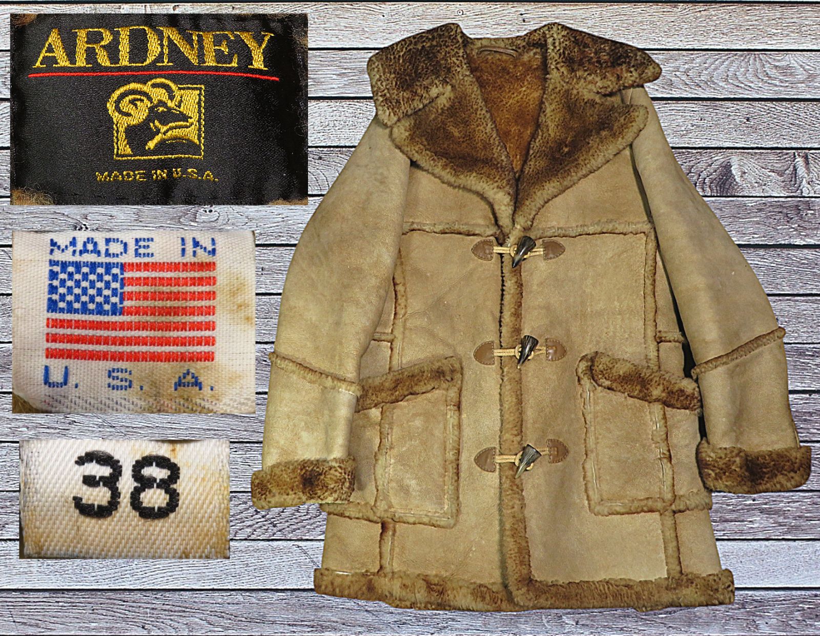 ✅️ USA製 38インチ ARDNEY アードニー ビンテージ リアルムートン