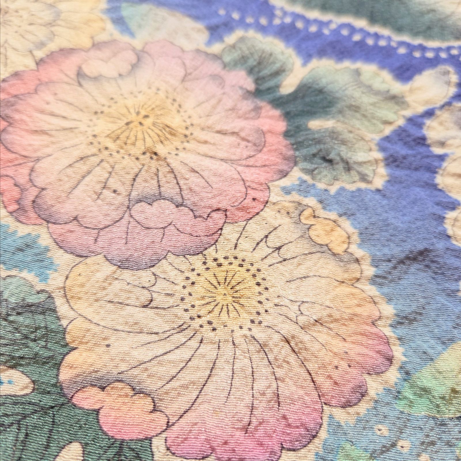 ❦Kaena❦ 着物リメイク 辻ヶ花 ロング ワンピース ドレス Aライン