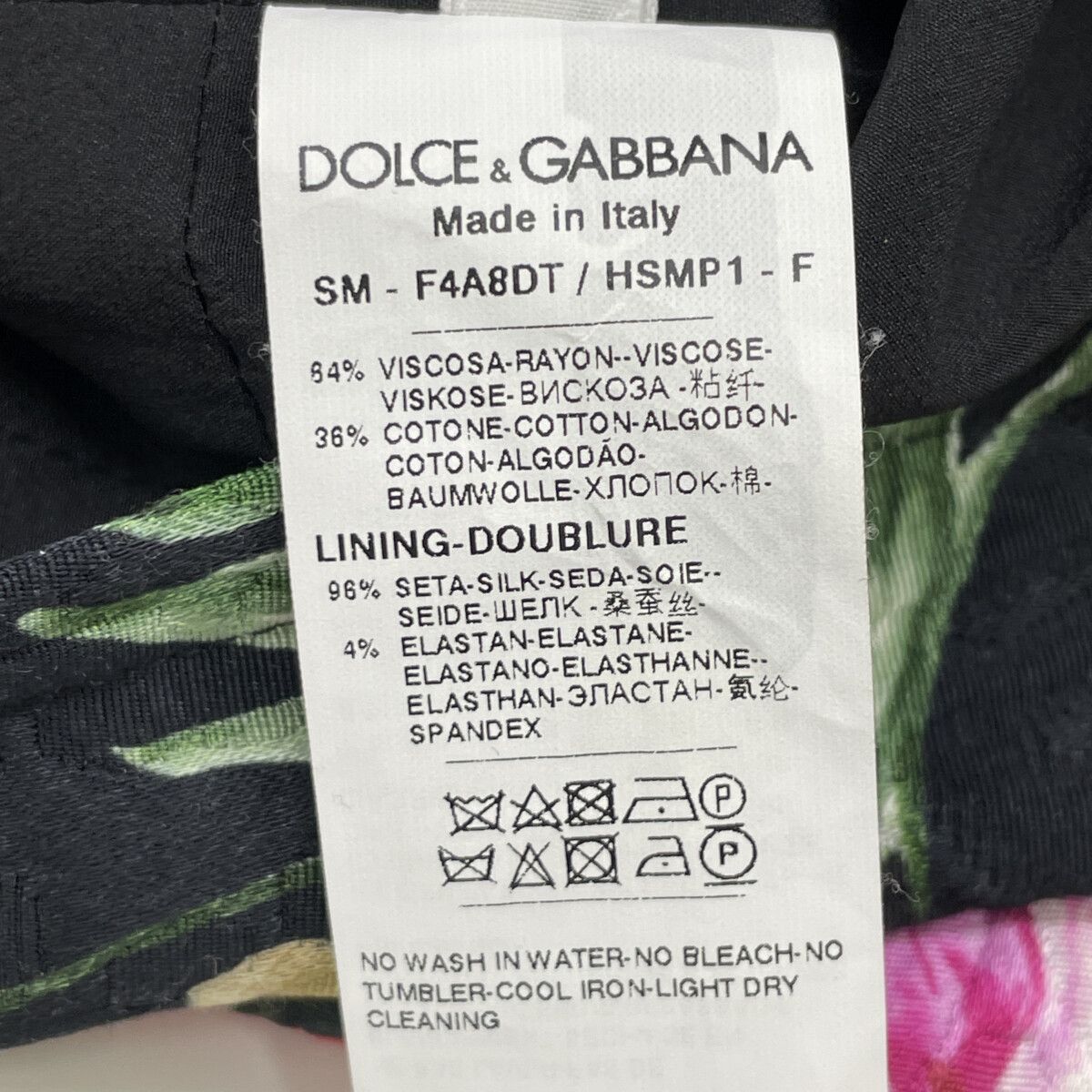 DOLCE&GABBANA ドルチェアンドガッバーナ F4A8DT ﾌﾞﾗｯｸ ｺｯﾄﾝ混 ﾌﾗﾜｰ