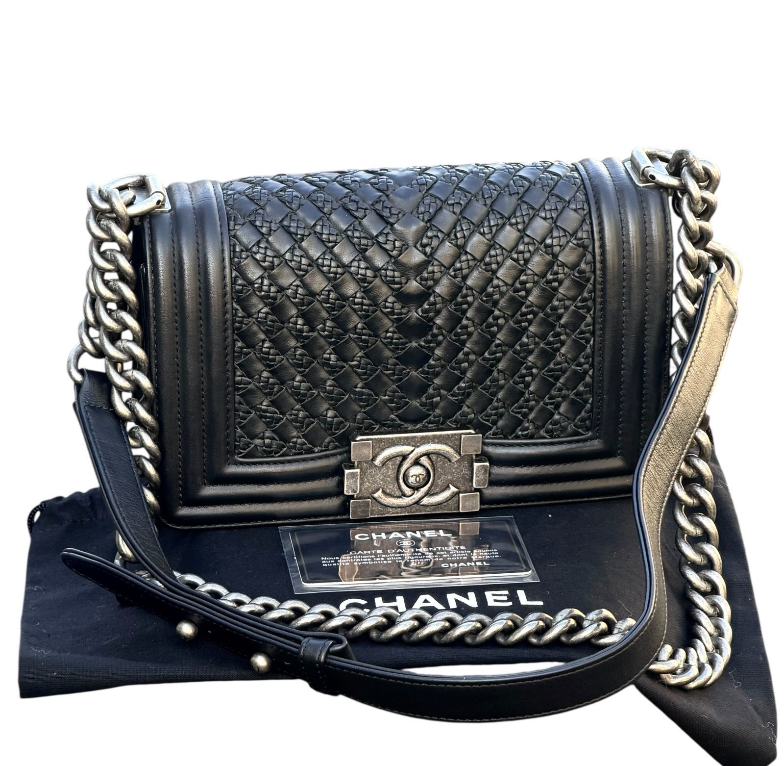 超美品◇本物シャネルCHANELボーイシャネル20マトラッセ網ステッチミニ 