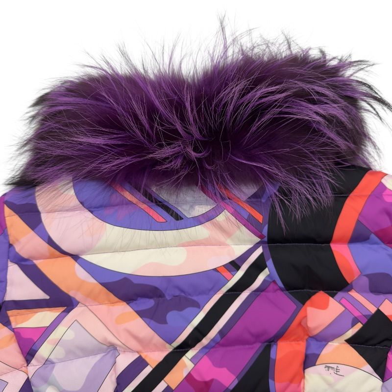 エミリオ・プッチ EMILIO PUCCI フォックスファー総柄ダウンコート