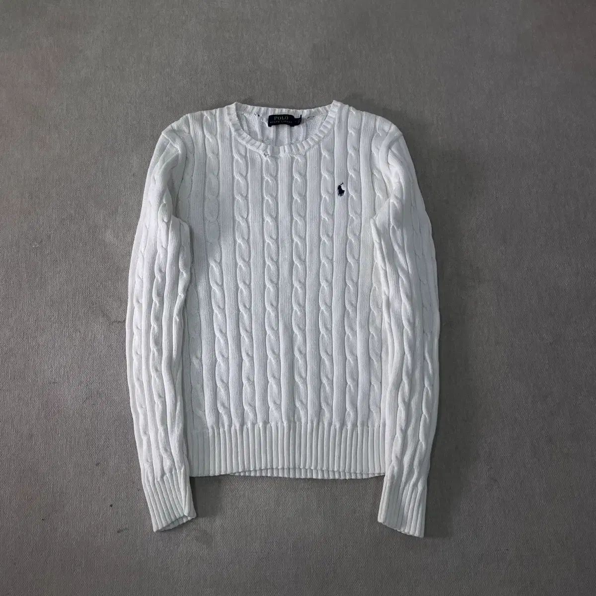 W 95 ポロラルフローレン ケーブル編み 白 ニット - メルカリ