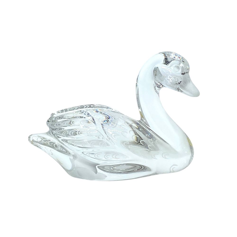 ▼Meissen マイセン　クリスタル　スワン　白鳥　置物　ペーパーウェイト マイセン クリスタル スワン 白鳥 オブジェ ペーパーウェイト フィギュ