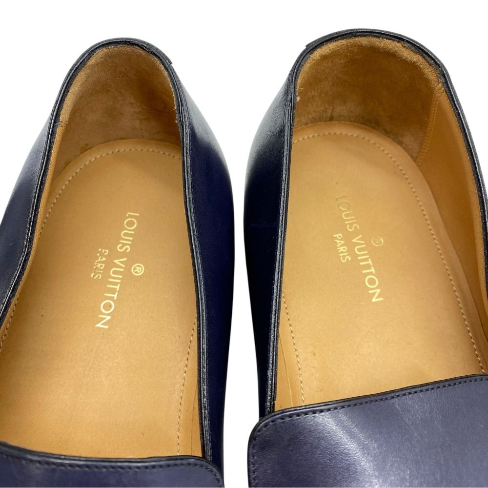 ルイ ヴィトン コイン ローファー ビジネスシューズ レザー ネイビー