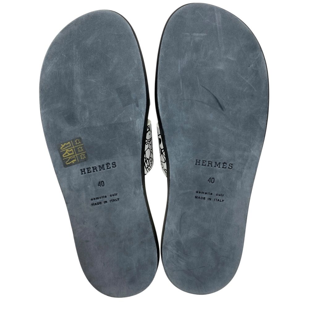 未使用 エルメス イズミール サンダル グラフ エルメス ホワイト