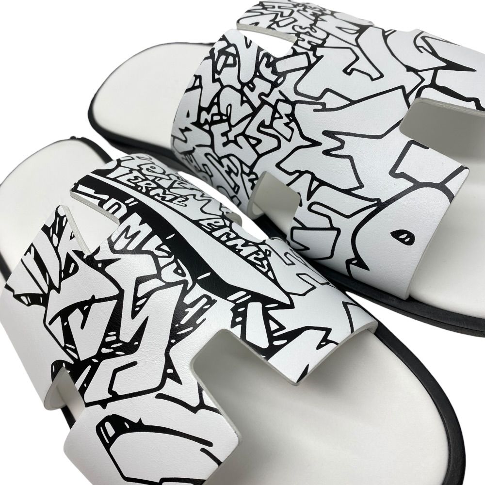 未使用 エルメス イズミール サンダル グラフ エルメス ホワイト