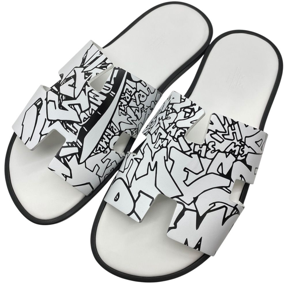 未使用 エルメス イズミール サンダル グラフ エルメス ホワイト