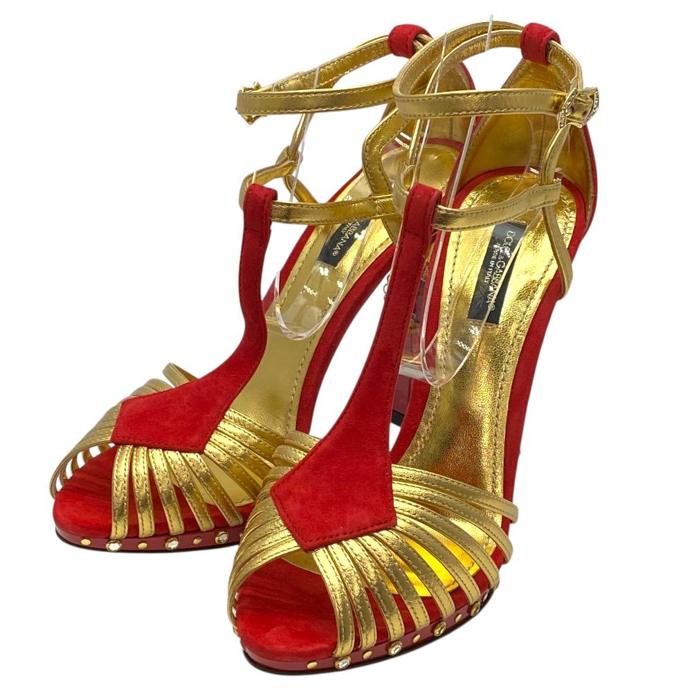 未使用 ドルチェ&ガッバーナ ヒール サンダル シューズ レッド