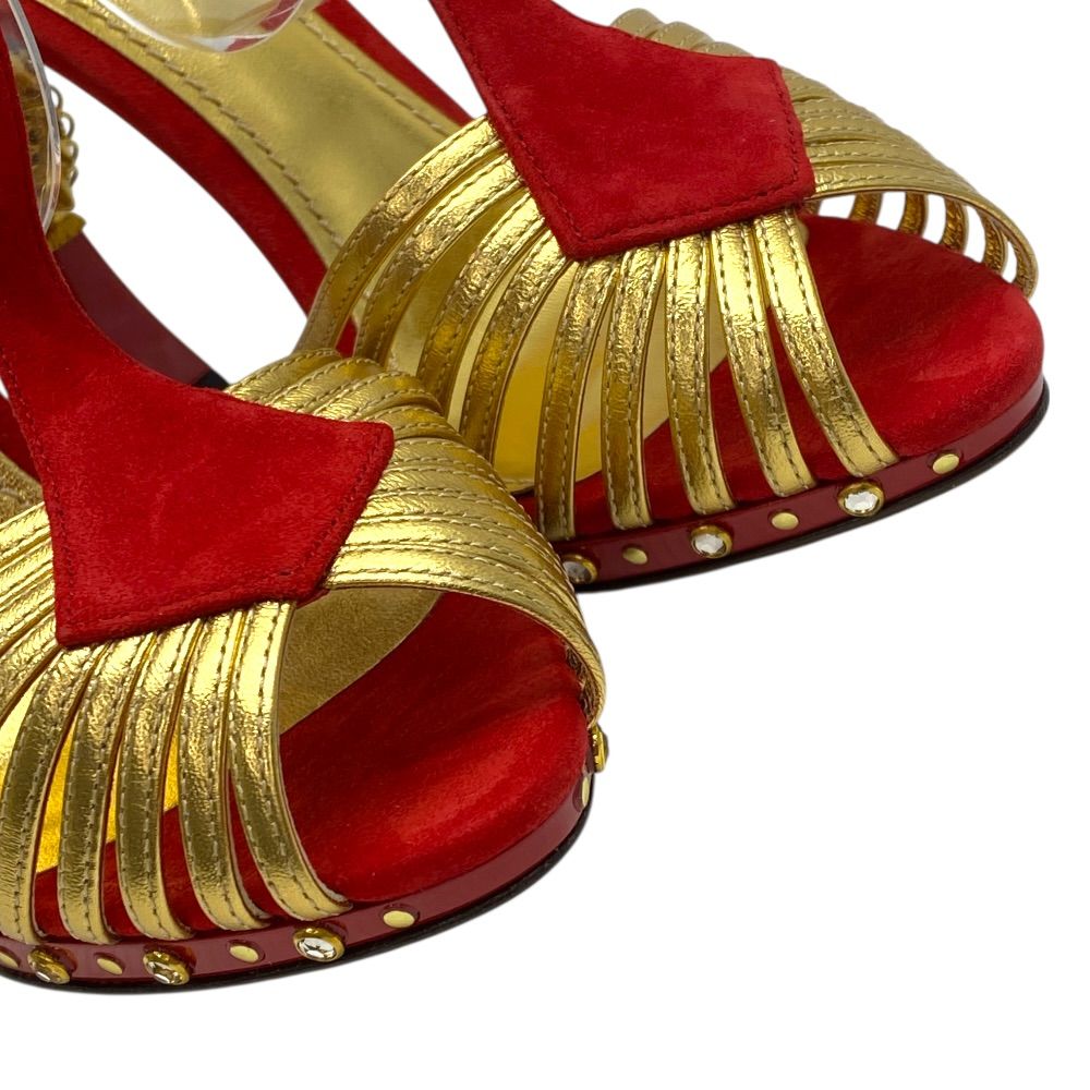 未使用 ドルチェ&ガッバーナ ヒール サンダル シューズ レッド