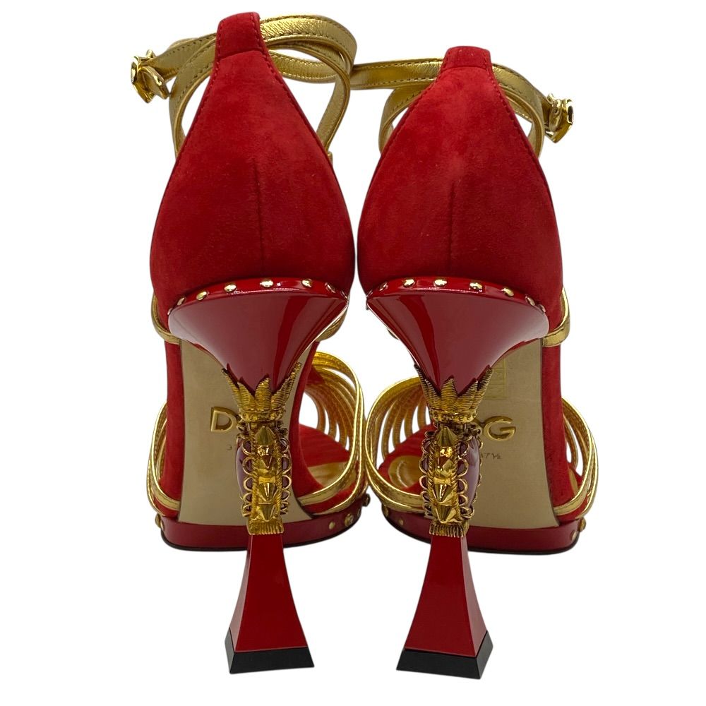 未使用 ドルチェ&ガッバーナ ヒール サンダル シューズ レッド