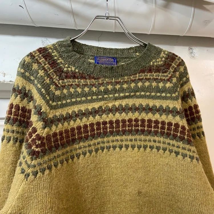 70s PENDLETON / ペンドルトン USA製 フェアアイル柄 ウールニット