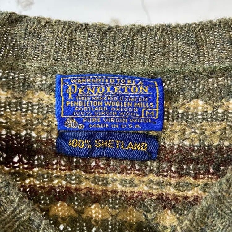 70s PENDLETON / ペンドルトン USA製 フェアアイル柄 ウールニット