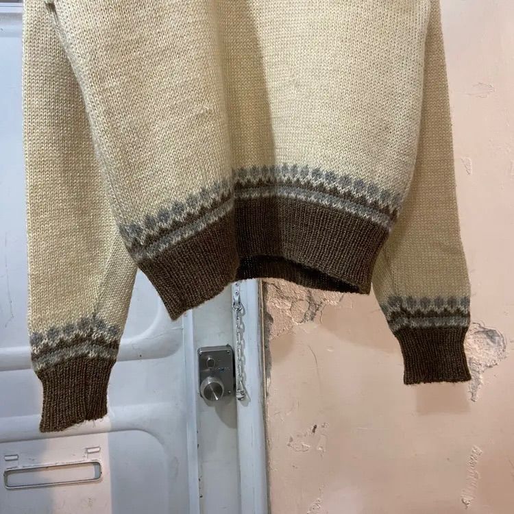 70s PENDLETON / ペンドルトン USA製 フェアアイル柄 V ネック ウール