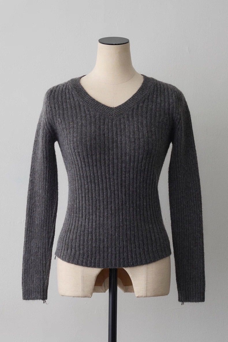 ミックス釦ケープ2wayニット グレー Frene フラーネ同型 - メルカリ