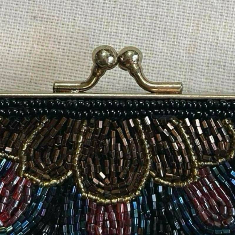 90s vintage ヴィンテージ小物 ビーズ ポシェット ゴールドチェーン