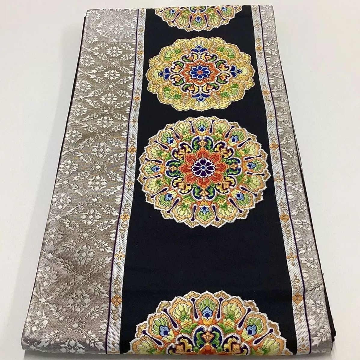 6741］袋帯 華紋 金銀糸 黒 六通 逸品 正絹 着物 フォーマル - メルカリ