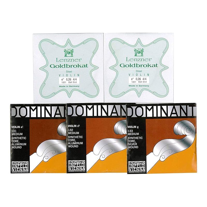 バイオリン4/4弦セット( E:ゴールドブラカット A.D.G ドミナント) (E線