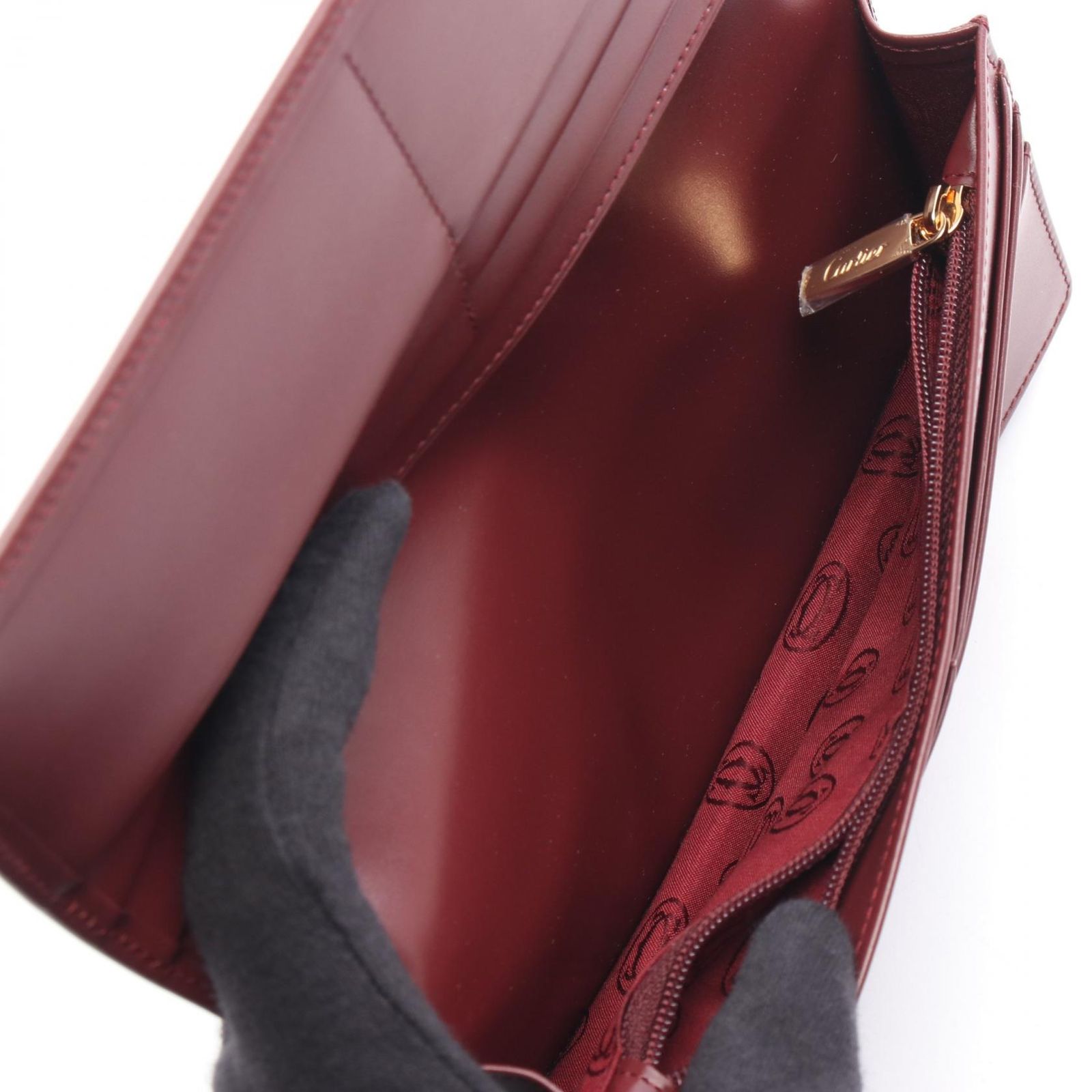 カルティエ CARTIER 二つ折り長財布 マストライン L3000466 ボルドー