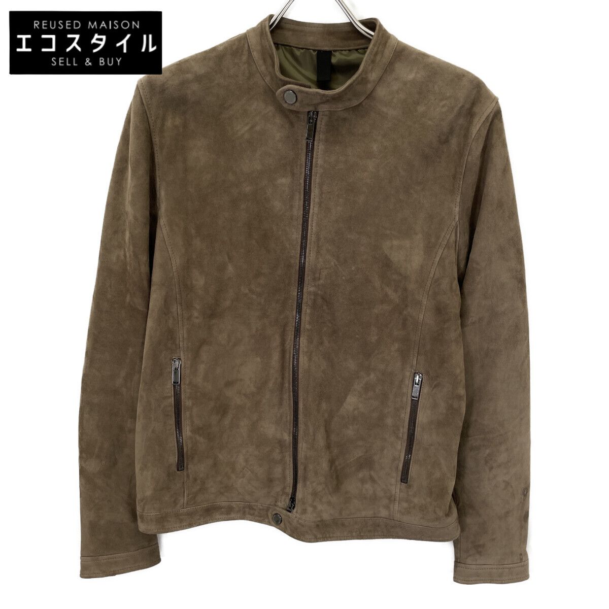 極美品　タリアトーレ　ライダース　カーキスエード TAGLIATORE タリアトーレ ASI20-02 STANFORD/ｽﾀﾝﾌｫｰﾄﾞ ﾌﾞﾗｳﾝ ﾗﾑｽｴｰﾄﾞ