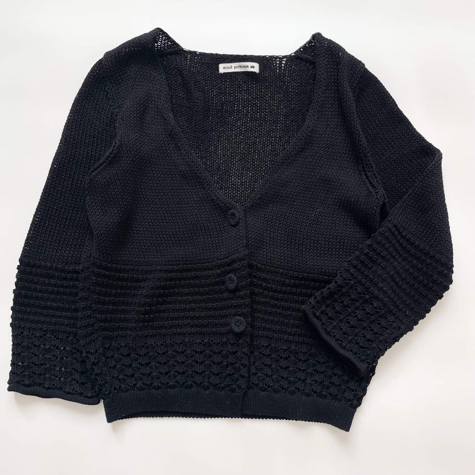 mina perhonen ミナ ペルホネン sunny sandy カーディガン ブラック 38