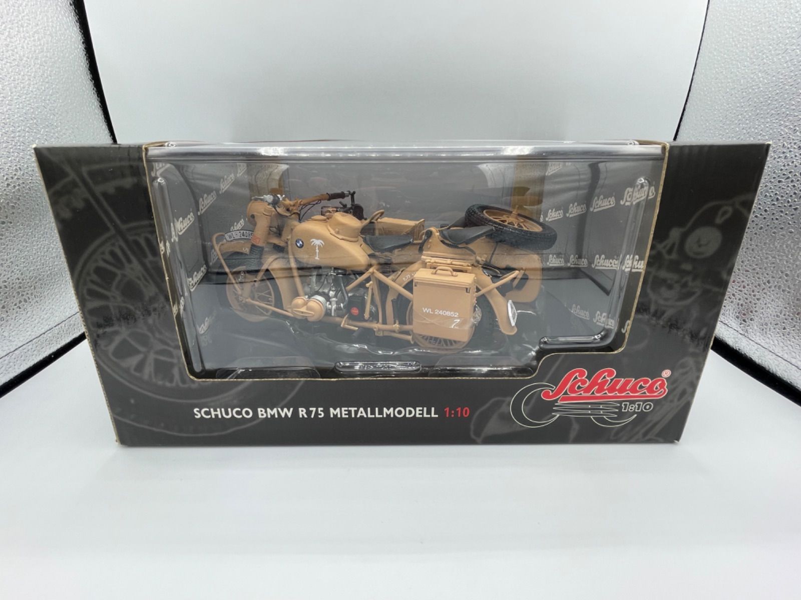 新品未開封 1/10 BMW R75 サイドカー ドイツ アフリカ軍団仕様 Schuco