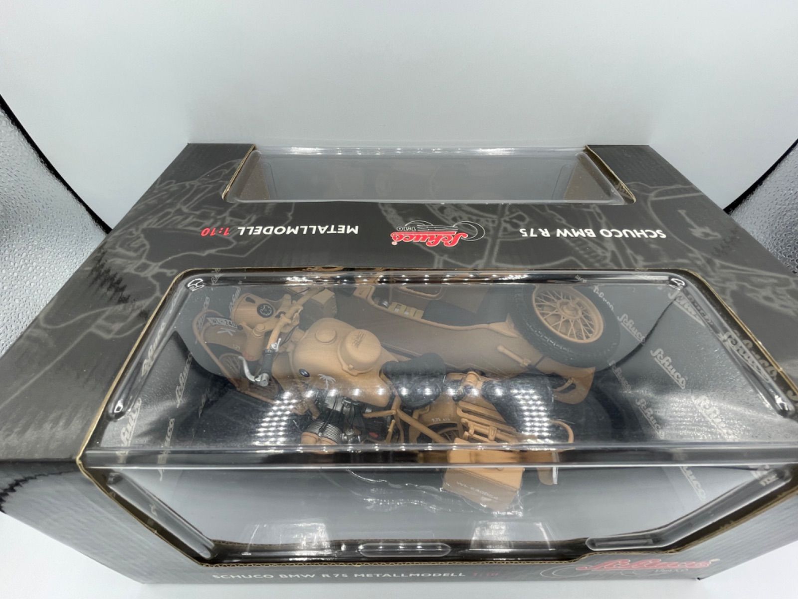 新品未開封 1/10 BMW R75 サイドカー ドイツ アフリカ軍団仕様 Schuco