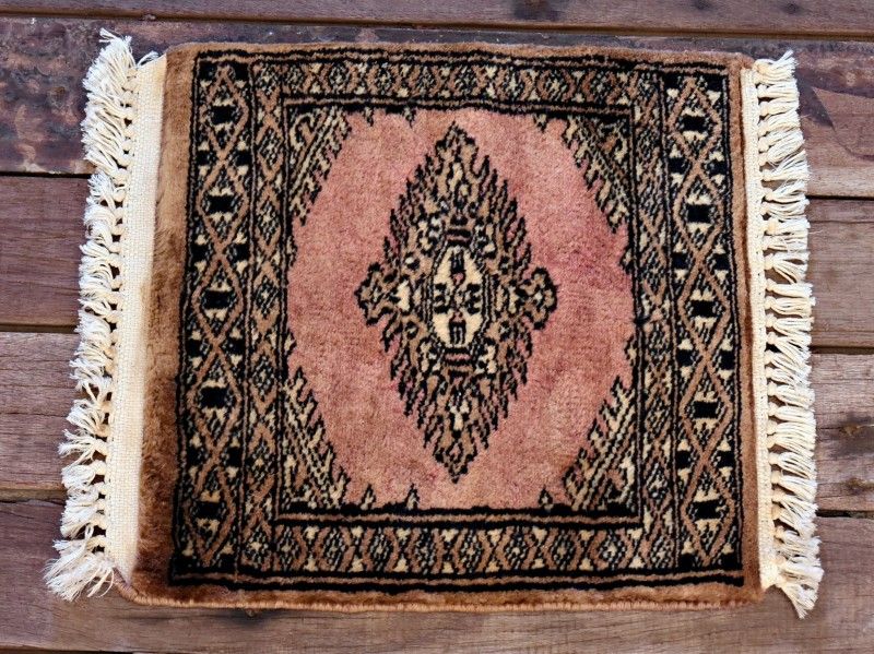 RAGB123 ヴィンテージ ミニラグ トライバルラグ 絨毯 30.5cm×30.5cm