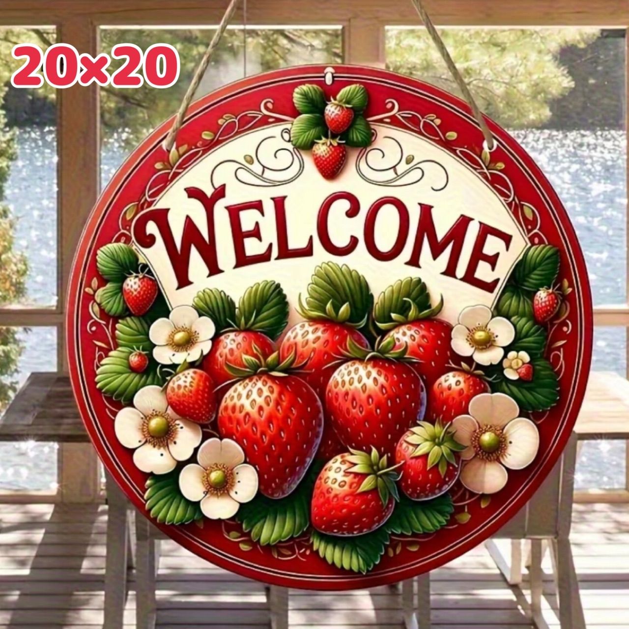 ウェルカムボード いちご 木製ボード ドアプレート 飾り付け