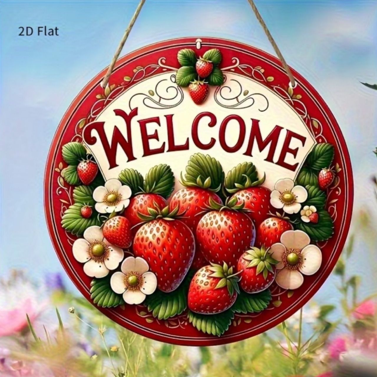 ウェルカムボード いちご 木製ボード ドアプレート 飾り付け