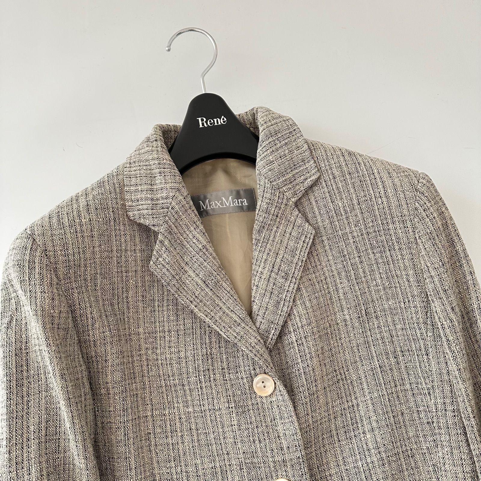大きいサイズ MAX MARA サマーツイード テーラードジャケット 3B