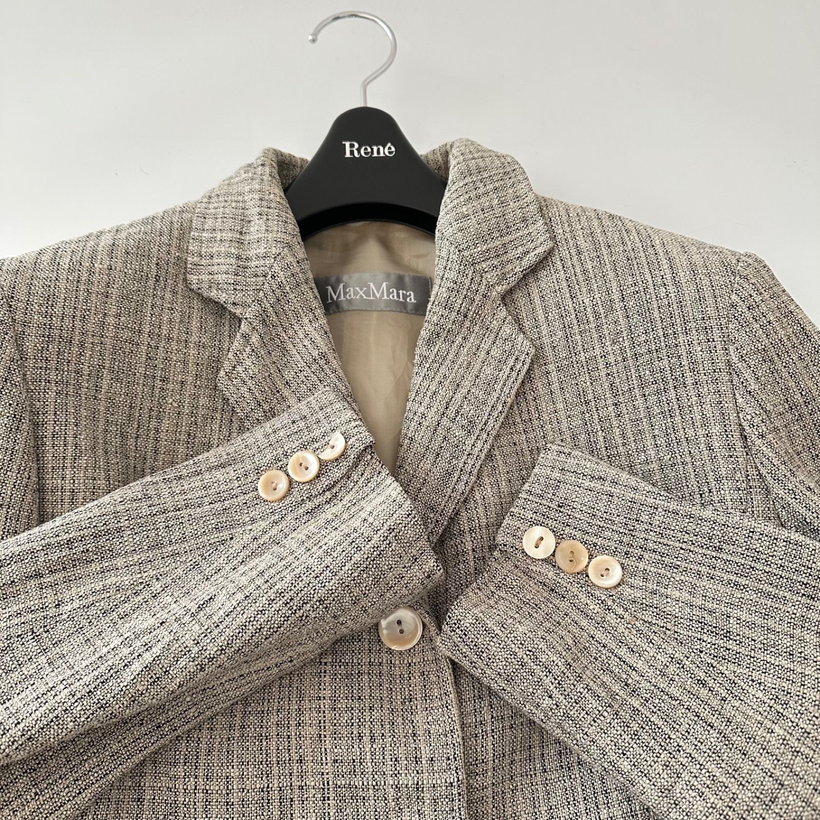 大きいサイズ MAX MARA サマーツイード テーラードジャケット 3B