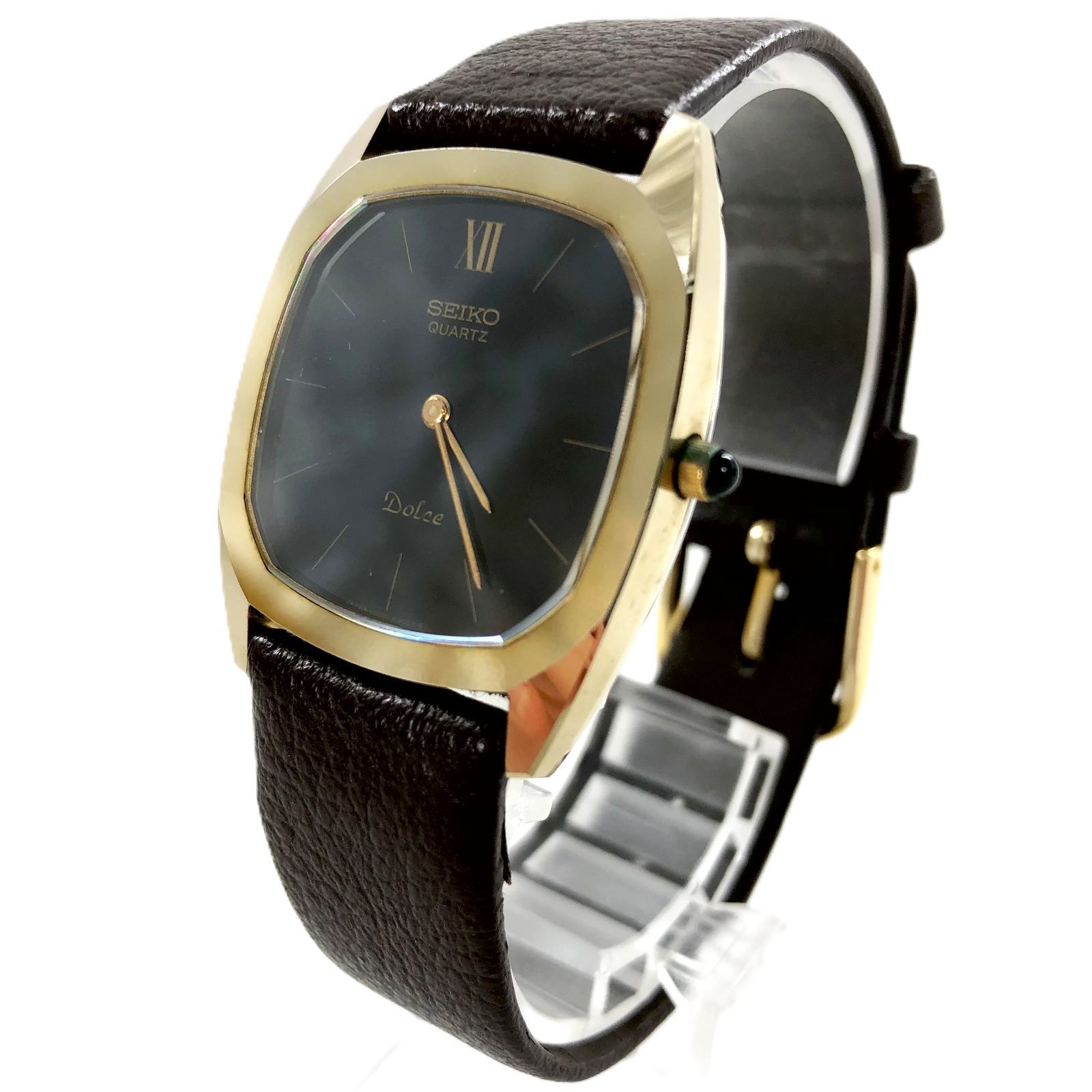 SEIKO セイコー DOLCE ドルチェ 6020-5260 QZ ブラック文字盤 メンズ