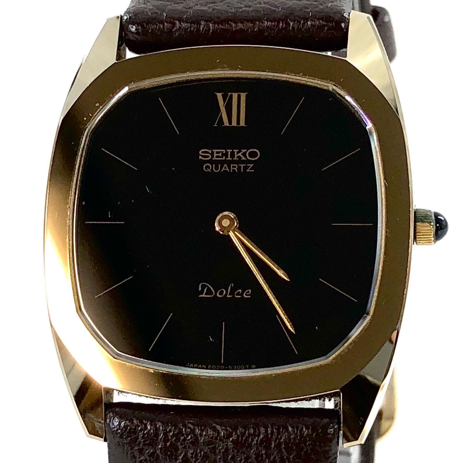 SEIKO セイコー DOLCE ドルチェ 6020-5260 QZ ブラック文字盤 メンズ