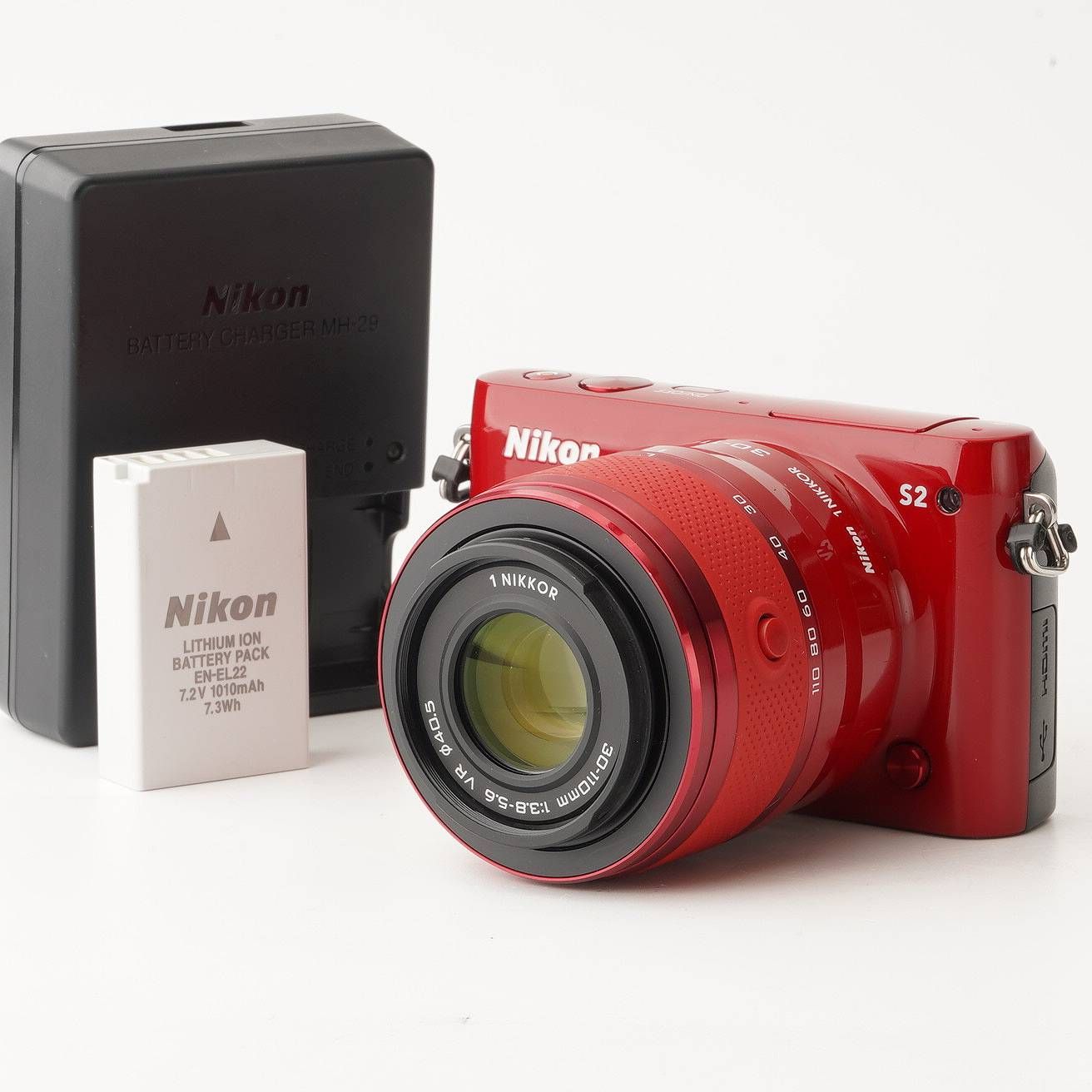 ニコン Nikon 1 S2 レッド/ 1 NIKKOR 30-110mm f/3.8-5.6 VR - メルカリ