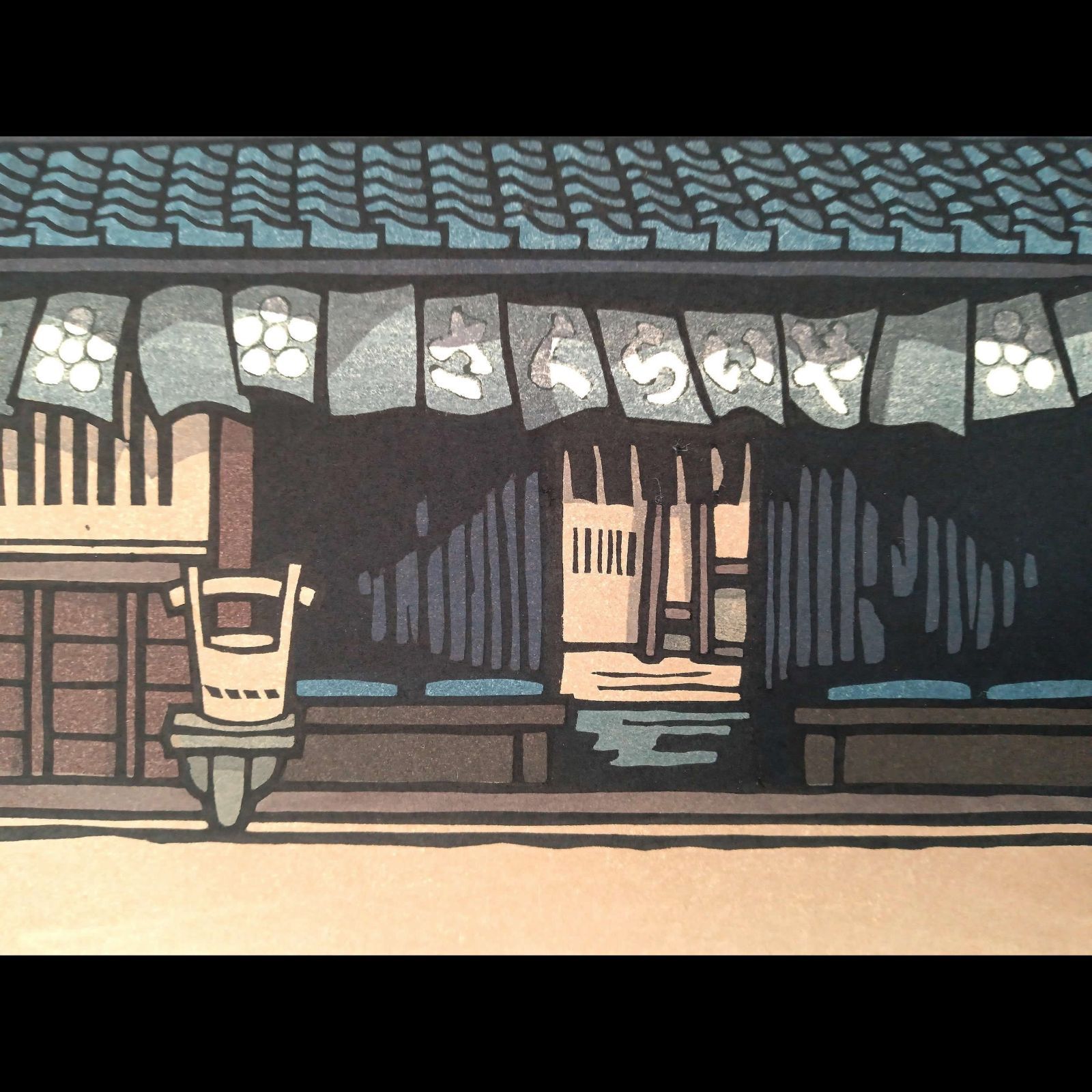 真作]創作版画 西嶋勝之先生木版画「五月」サインあり 無限定 ☆送料