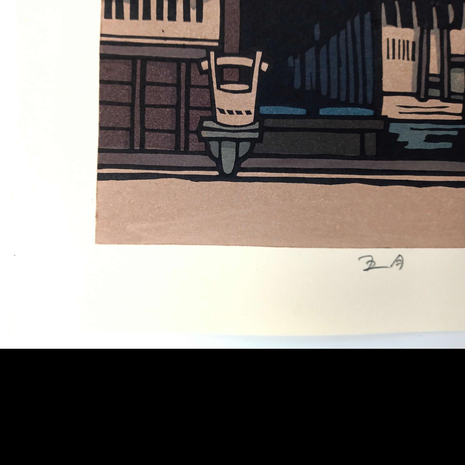 真作]創作版画 西嶋勝之先生木版画「五月」サインあり 無限定 ☆送料