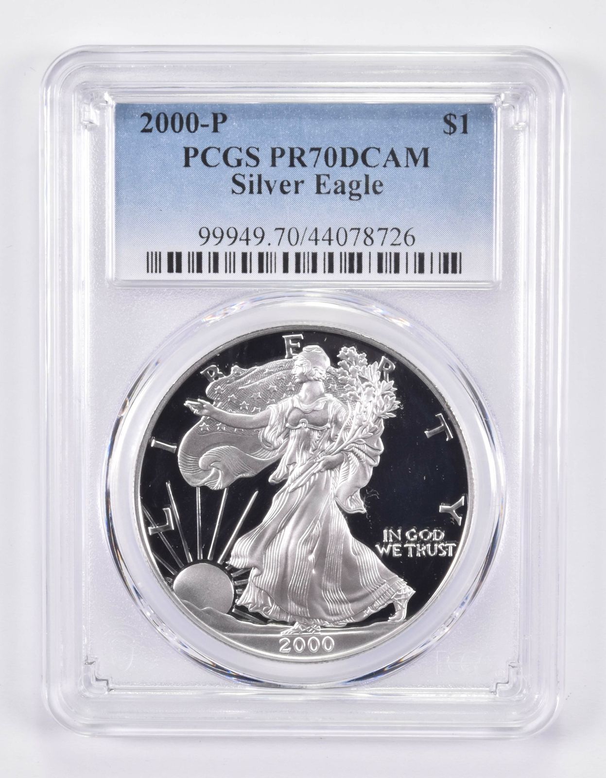 2000-P アメリカン シルバー イーグル PR70 DCAM PCGS ブルーラベル